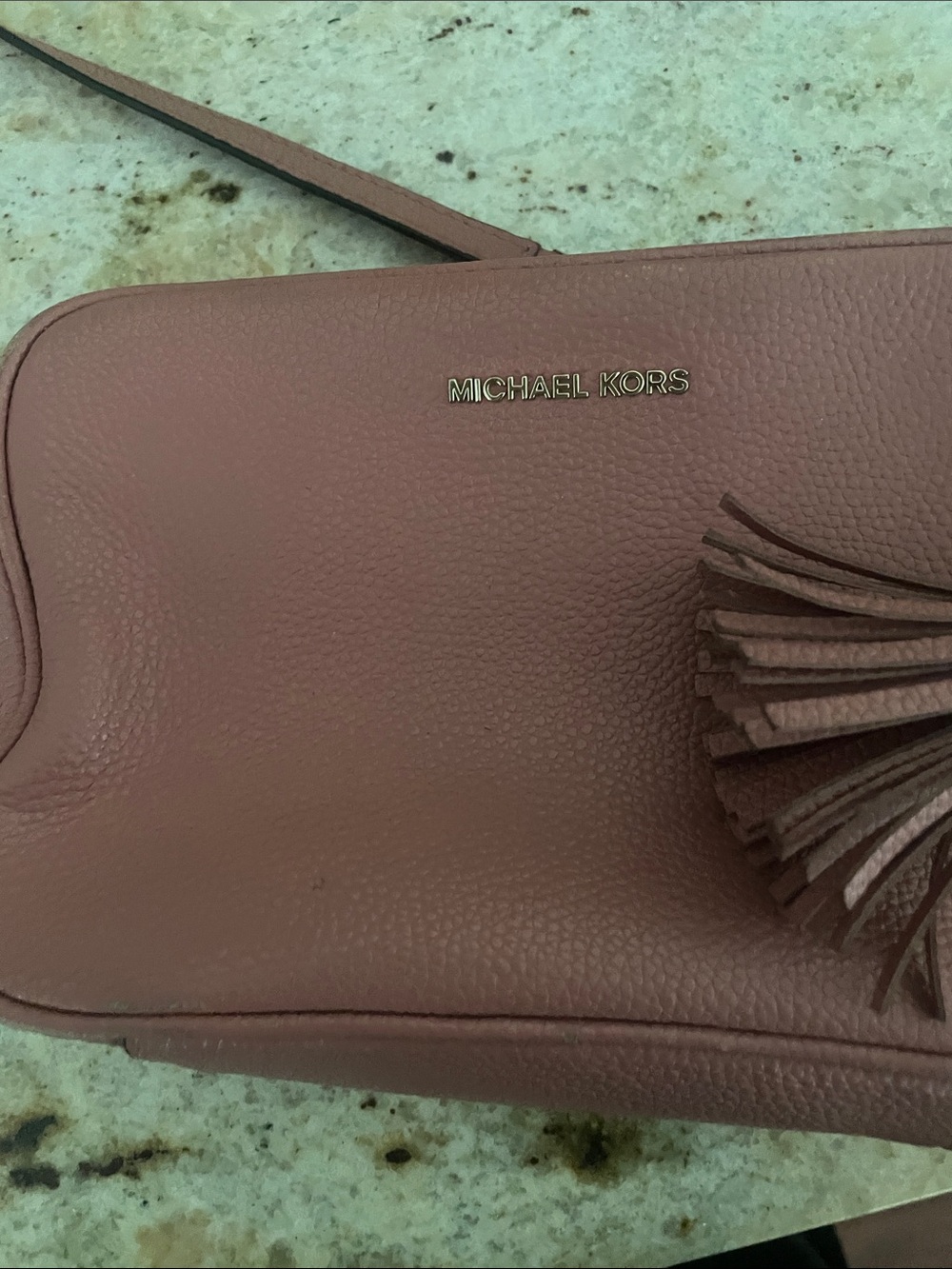 Michael Kors Dusty Rose Leather Tassel Crossbody Bag - Picture 2 of 9